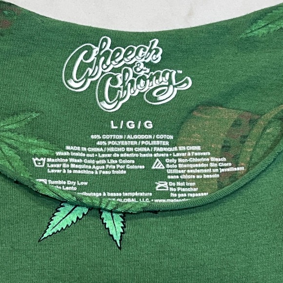 Cheech & Chong Graphic T-Shirt Green Marijuana Leaf Comedy Unisex - ALTERED - Picture 5 of 8